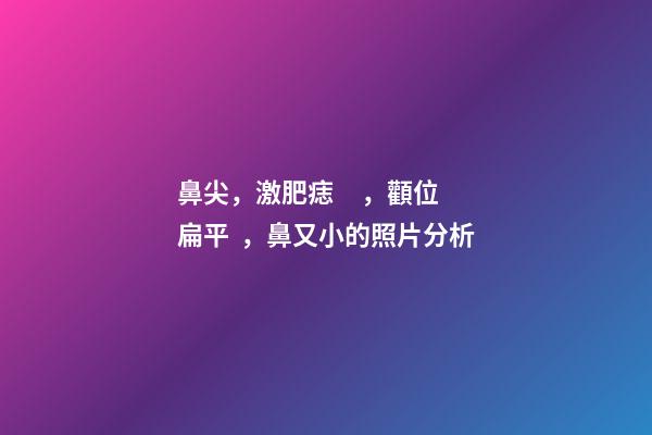 鼻尖，激肥痣，顴位扁平，鼻又小的照片分析